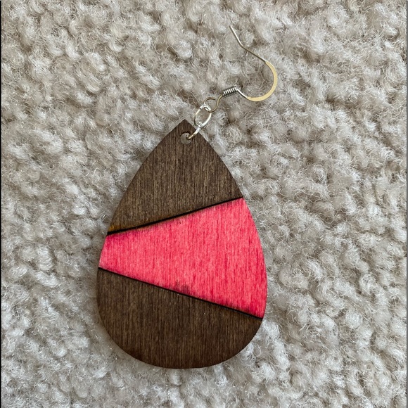 Wood Burned Earrings - Picture 4 of 6